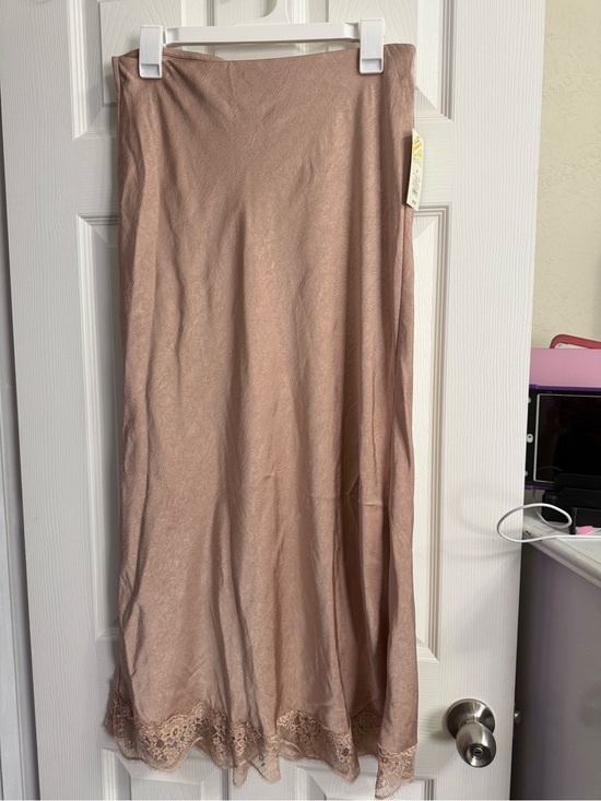 a new day Dresses & Skirts - Blush Lace-Trim Maxi Skirt From A New Day